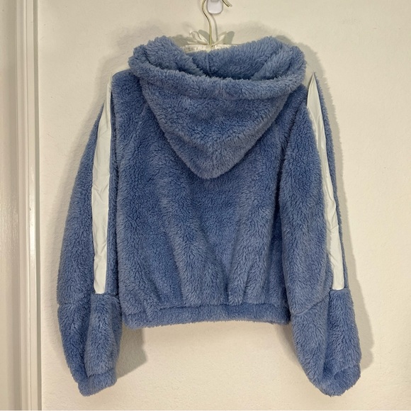 NEW BP Blue Hoodie Teddy Fleece Half Zip Pull Over Jacket Cozy Athleisure Sz XXS - Picture 5 of 10